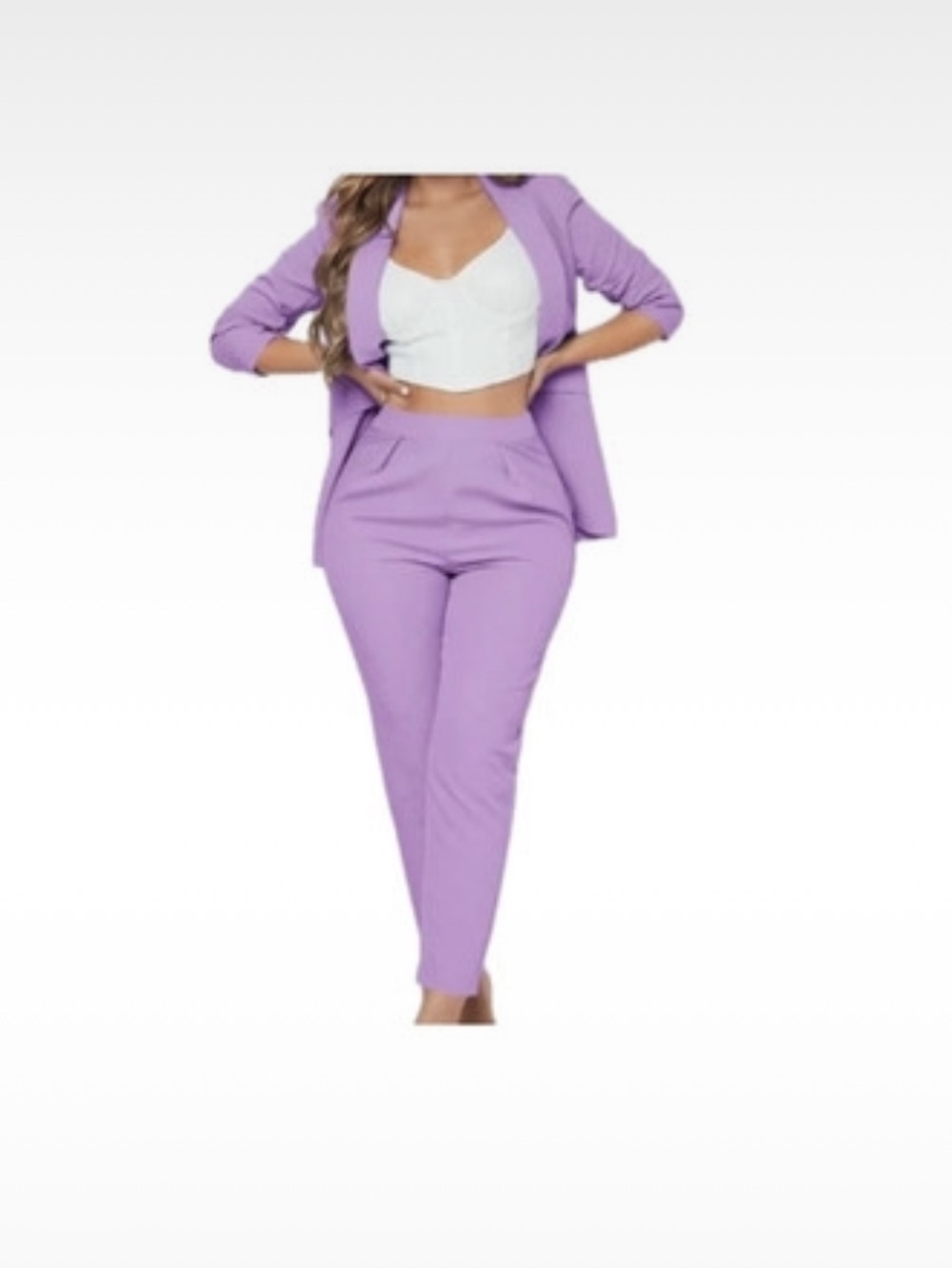 SHEIN Lilac Two-Piece Pantsuit Blazer & Trousers